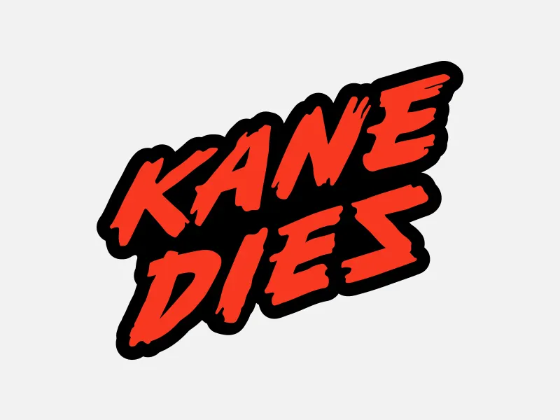 Kane Dies full wordmark and logo system