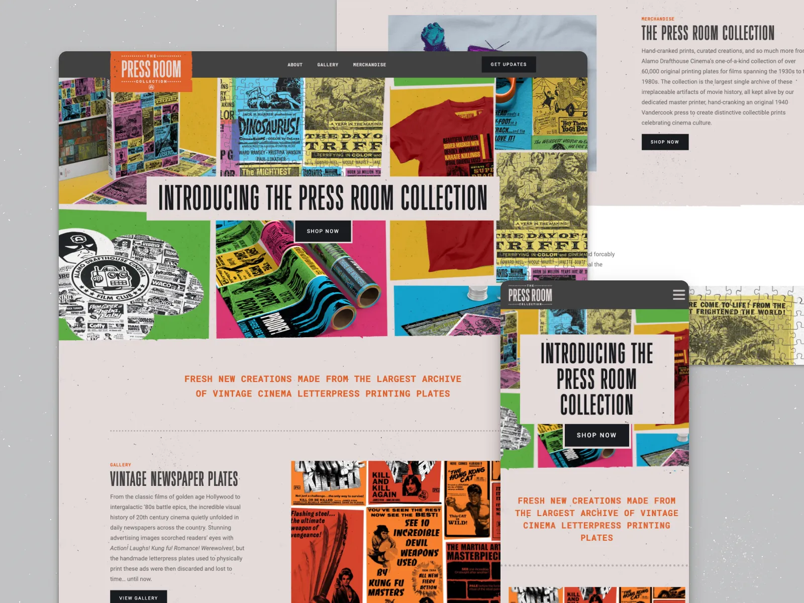 The Press Room — homepage and product browsing