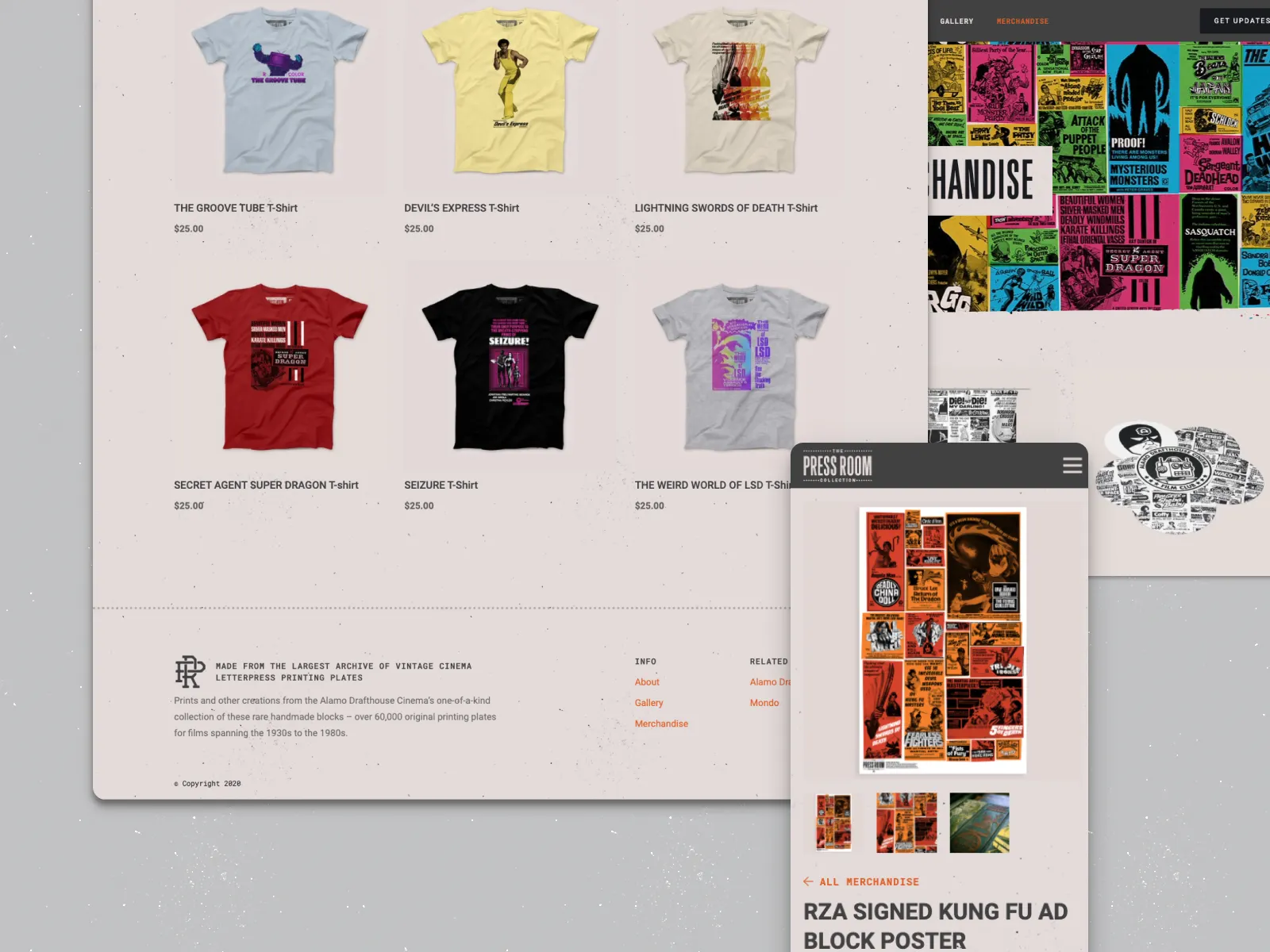 Product detail page — letterpress plate photography and ordering